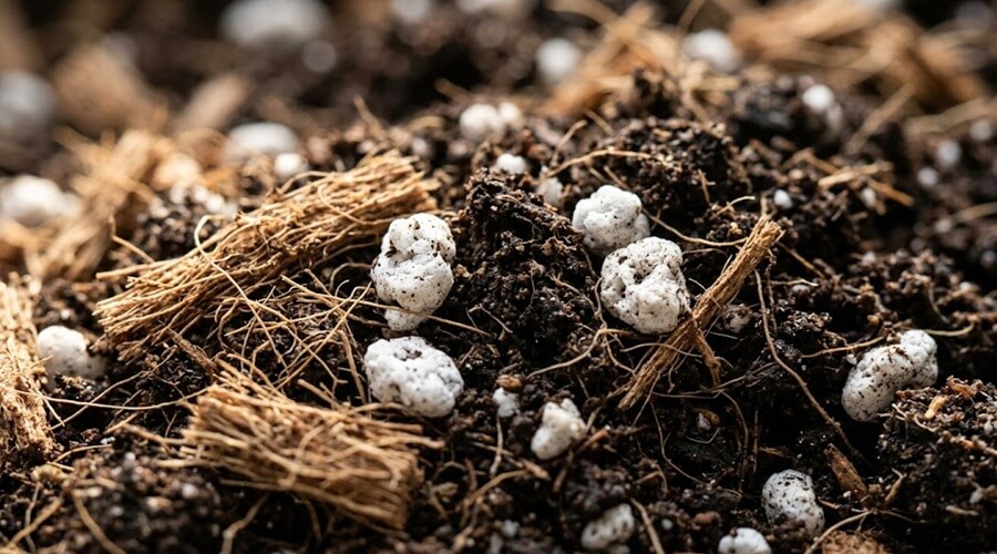 Melhor substrato para vasos com mistura de fibra de coco e perlite