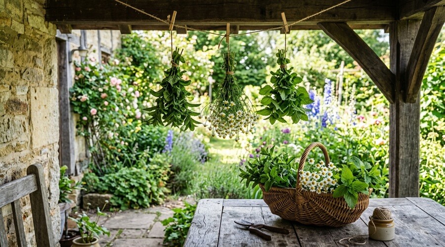 Horta Medicinal: 15 plantas para cultivar e usar em casa 3 Colheita e secagem de plantas medicinais de uma horta medicinal