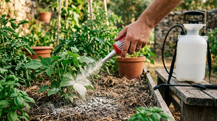 Pulverizador de jardim para a horta: escolha o modelo certo 3 Aplicador de pó usado para distribuir terra de diatomáceas na horta